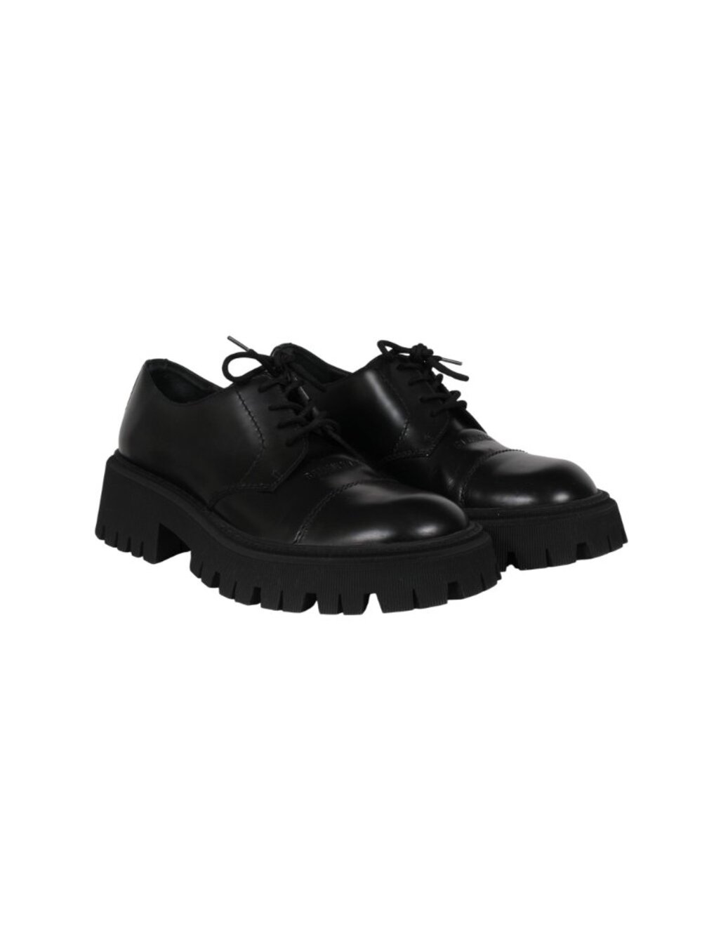 Balenciaga Mens Tractor Derbys US 10 EU 43 Black Leather Cunky Lace Ups - Picture 13 of 13